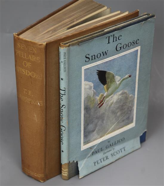 Lawrence T.E. - Seven Pillars of Wisdom, 8vo, cloth, London 1935 and Gallico, Paul - The Snow Goose,